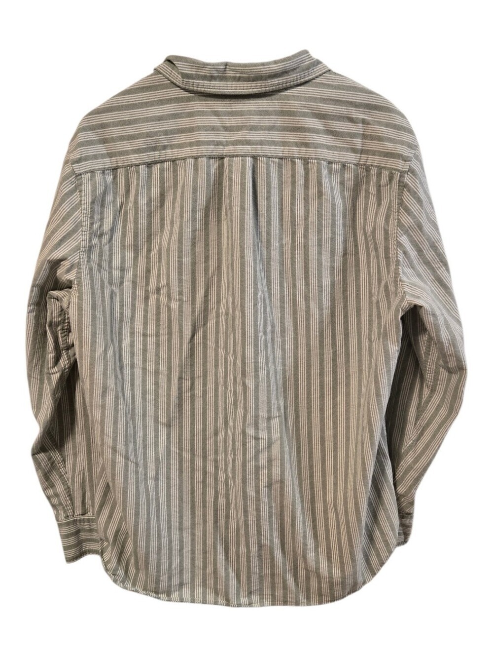 J Crew Flex Oxford Sage Green Ivory Striped Button Down Preppy Ivy League XL - Picture 4 of 6